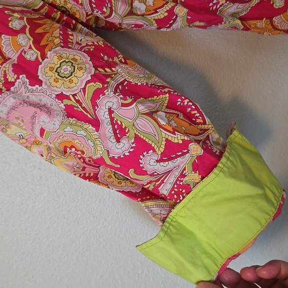Lauren Ralph Lauren Pink Paisley Button Down Shirt Size Medium - Picture 4 of 6